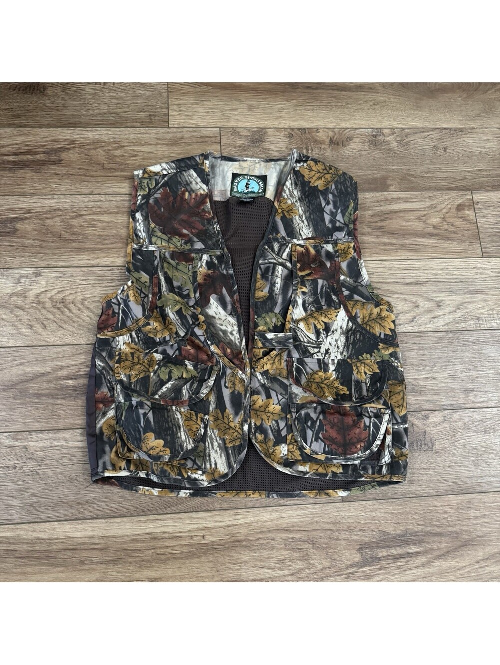 Vtg 90s Master Sportsman Camo Utility Field Vest Medium M